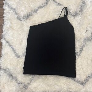 Black One-Shoulder Top